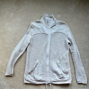 Michael Stars Anthro Beige Full Zip Cardigan Anorak Sweater - Size M/L - VGUC